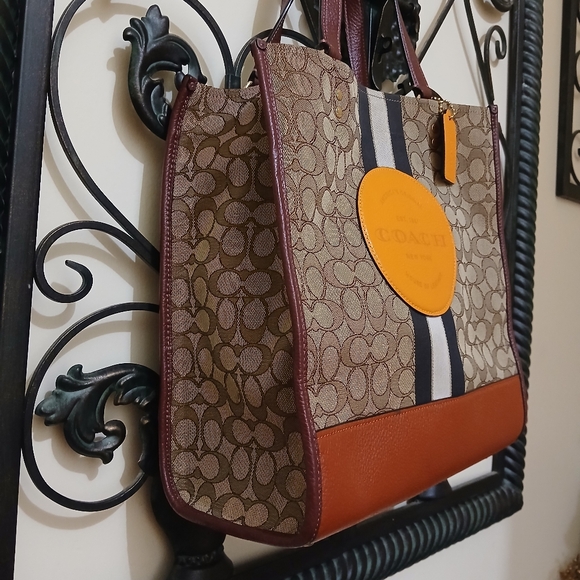 Coach Handbags - Coach Dempsey Signature Jaquard Stripe/Logo Patch Tote Bag #1917